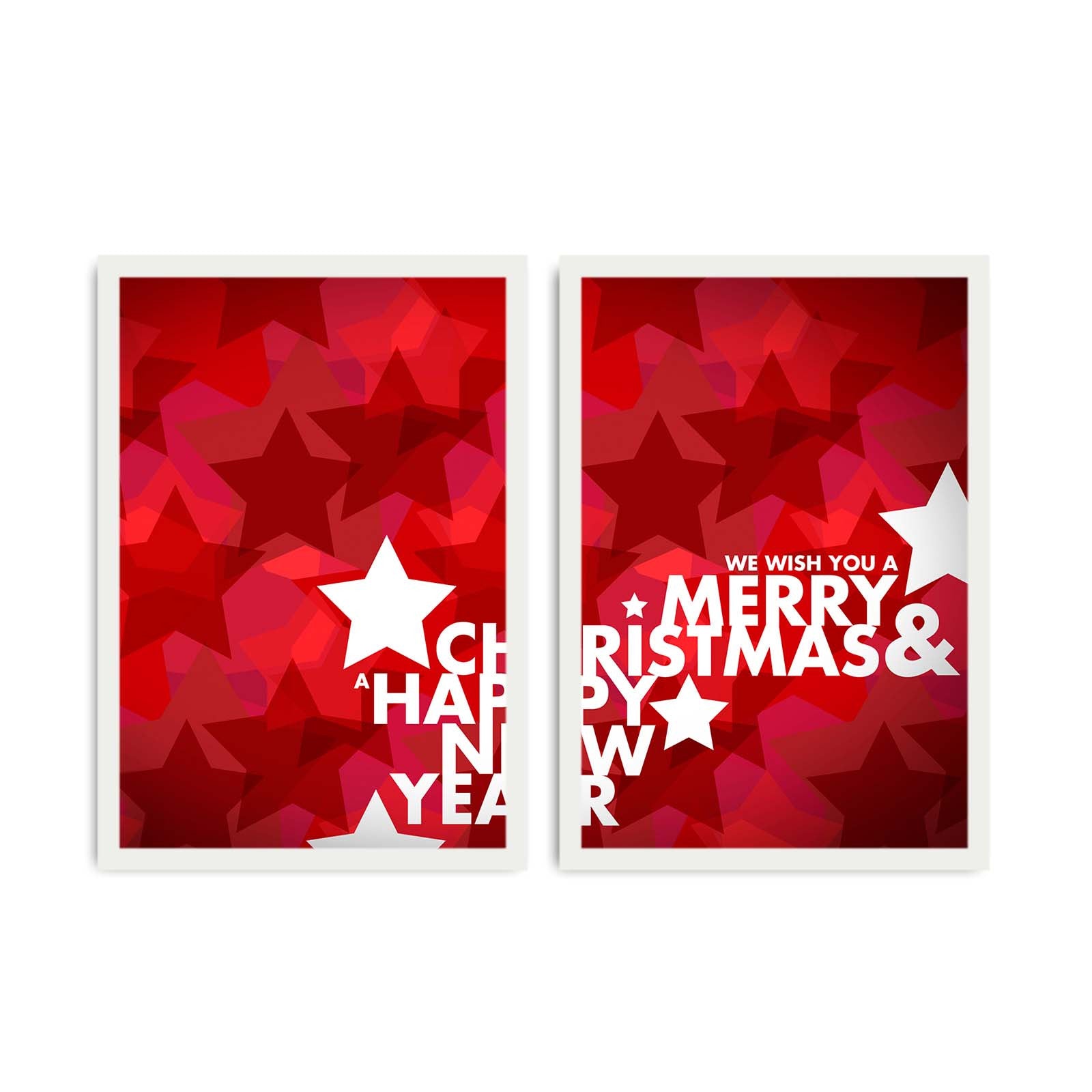 Quadro Decorativo em MDF com Moldura em PVC – Conjunto 2 Peças Multicolor, 35x50 cm cada (Total 72x50 cm)