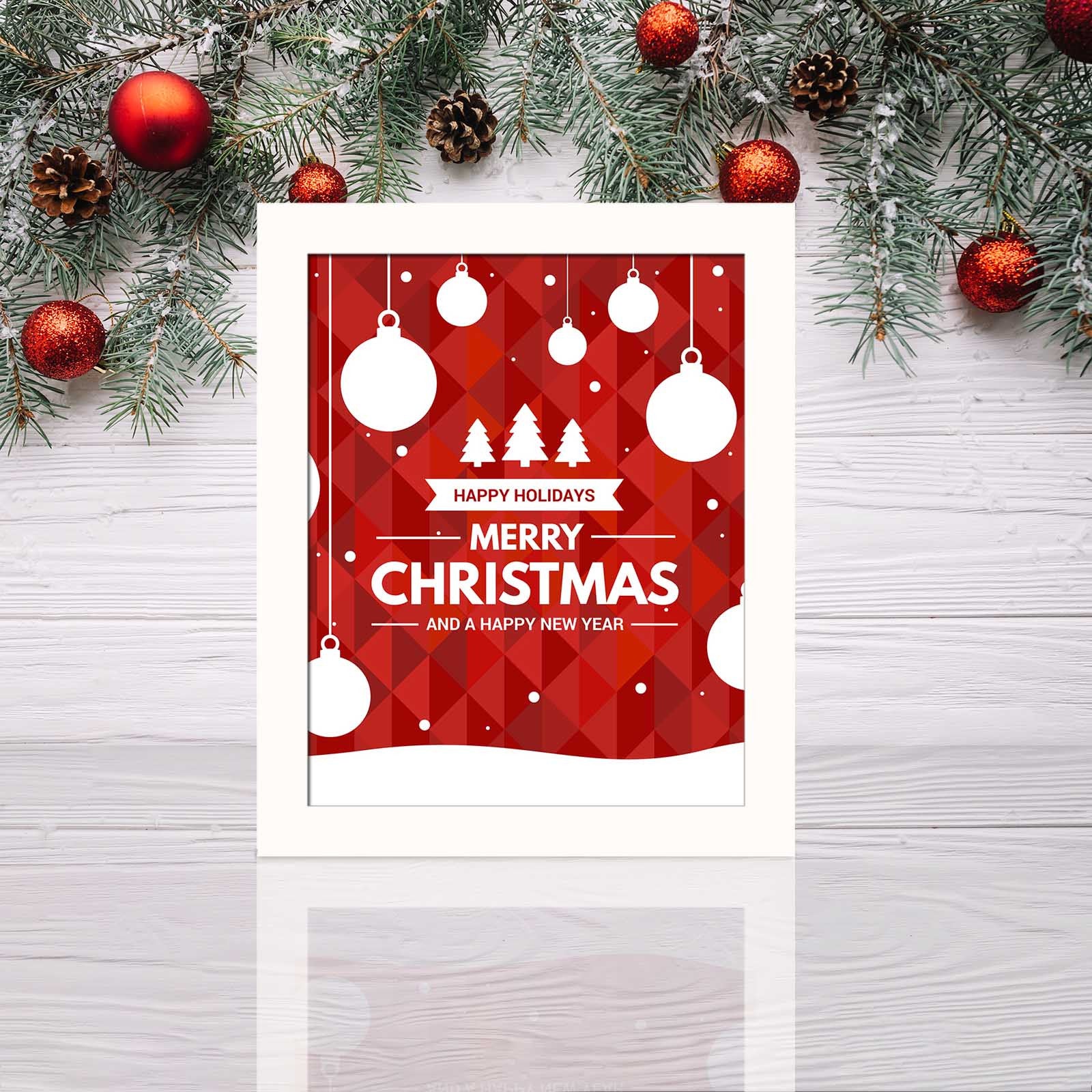 Quadro Decorativo em MDF com Moldura em PVC, Multicolor, 23,5 x 28,5 cm – BCTNOEL-004