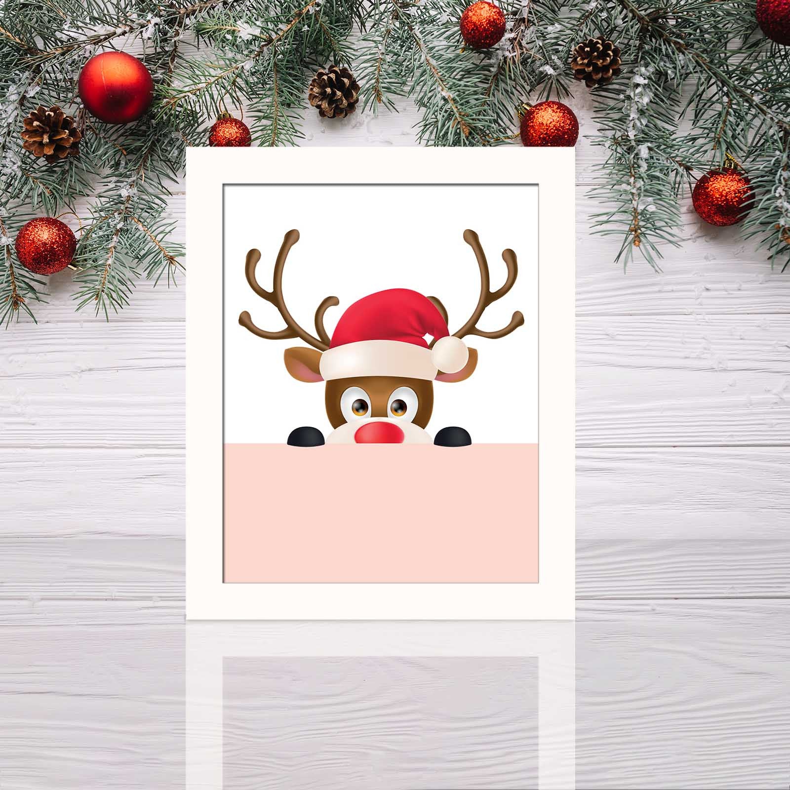 Quadro Decorativo em MDF com Moldura em PVC, Multicolor, 23,5 x 28,5 cm (BCTNOEL-005)