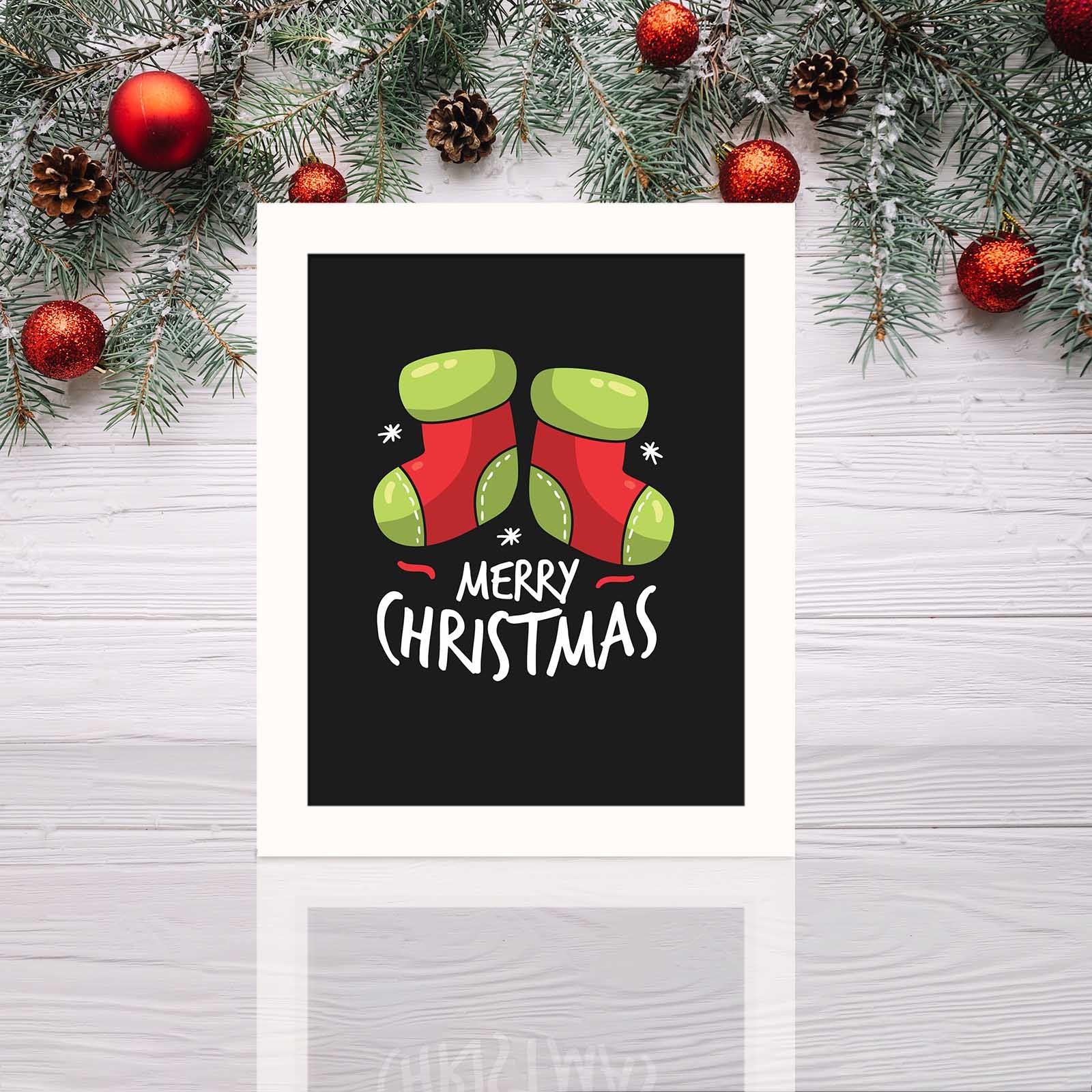 Quadro Decorativo em MDF com Moldura em PVC Multicolor BCTNOEL-008, 23,5 x 28,5 cm