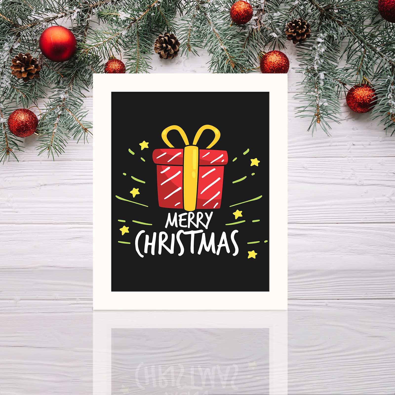 Quadro Decorativo em MDF com Moldura em PVC, Multicolor, 23,5 x 28,5 cm (BCTNOEL-009)