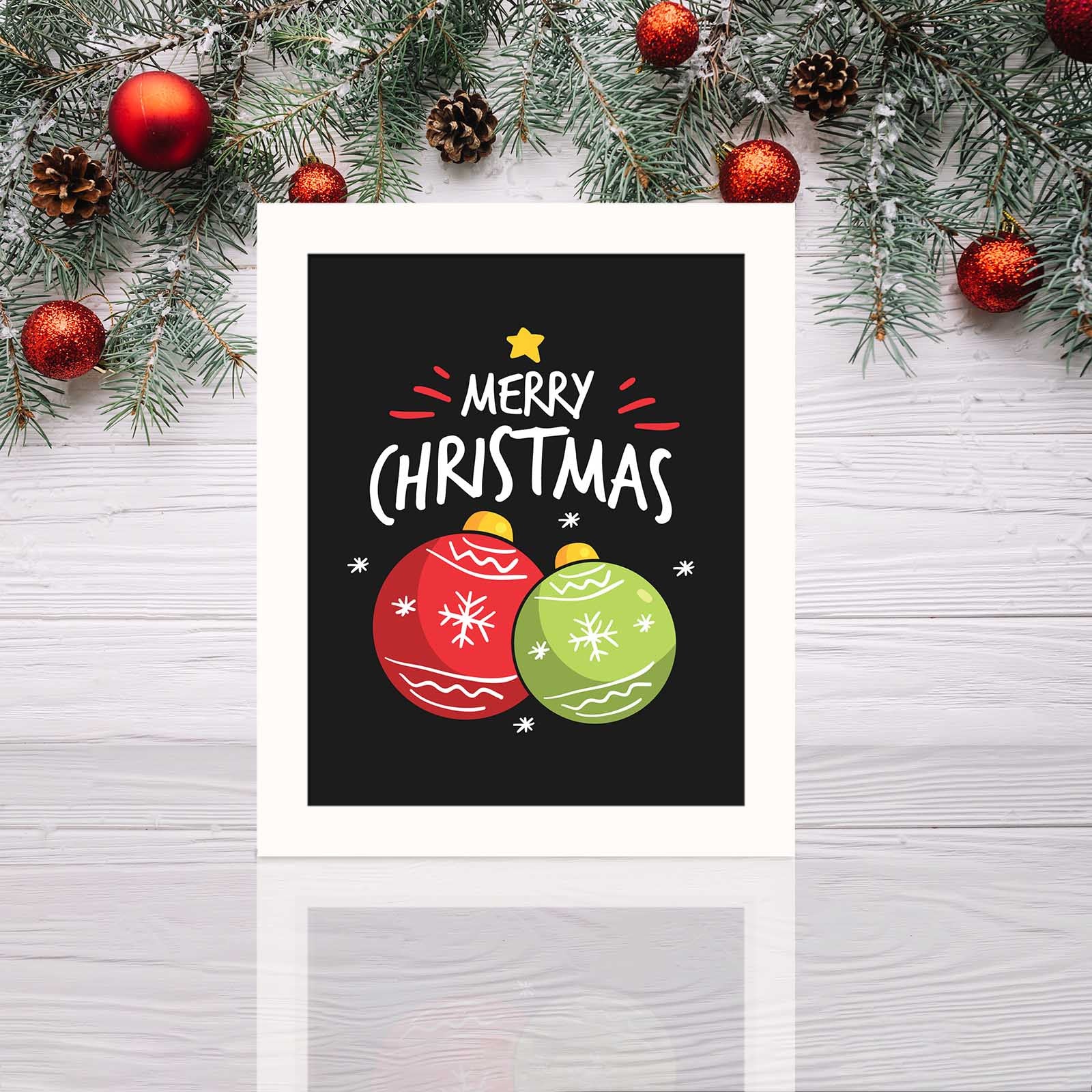 Quadro Decorativo em MDF com Moldura em PVC, Multicolor – 23,5 x 28,5 cm (BCTNOEL-010)