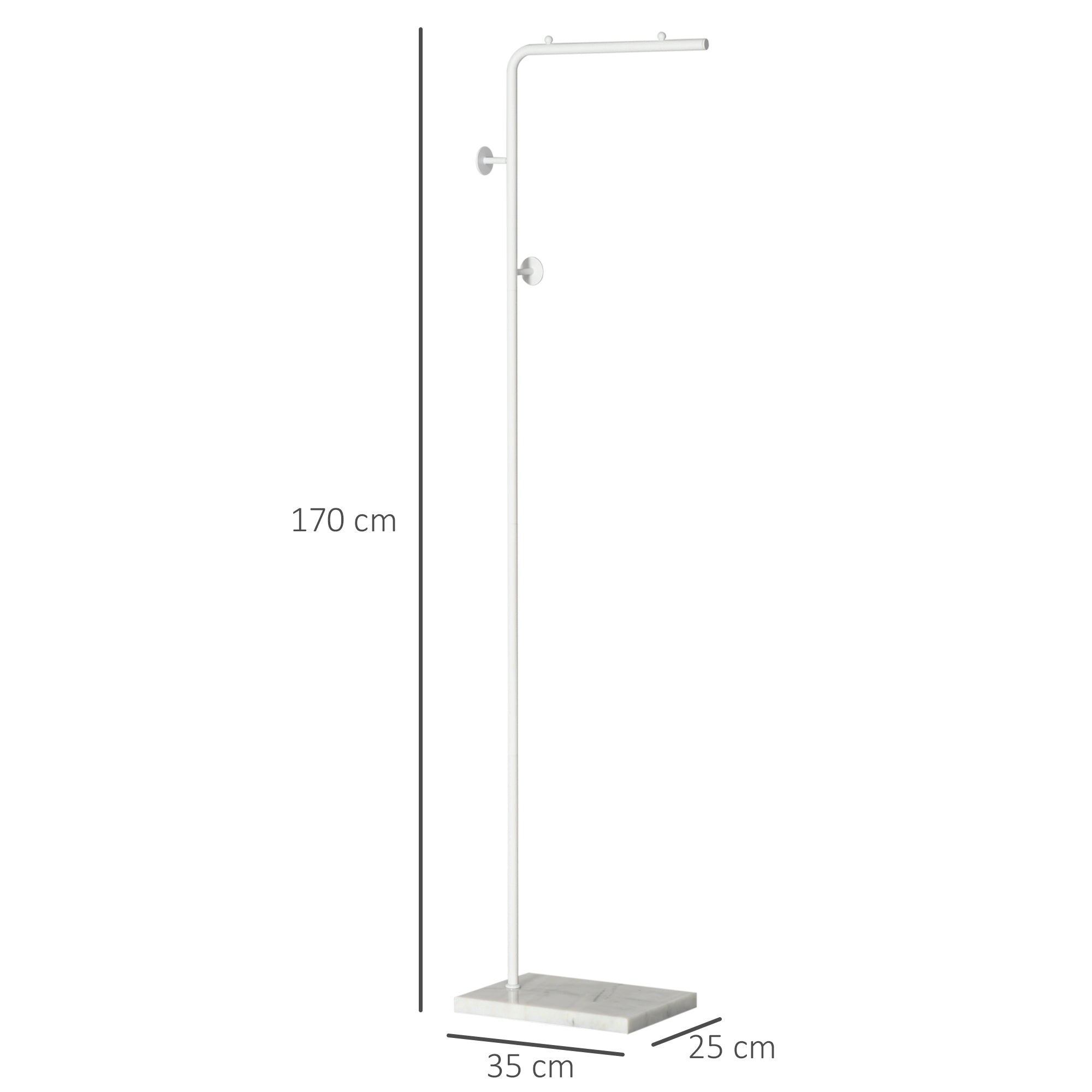 Cabide de Pé Elegante Branco 35x25x170cm