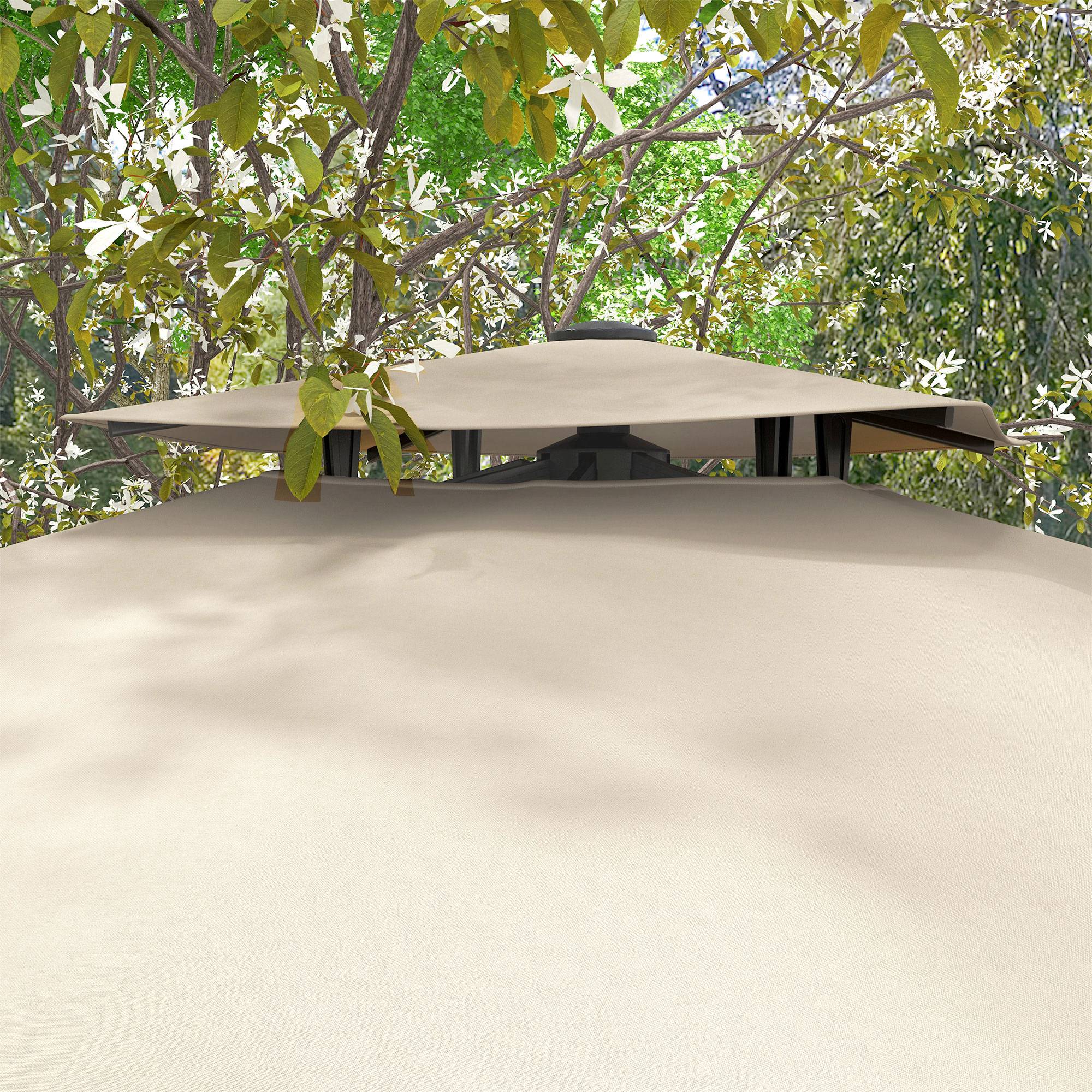 Chapéu de Sol Quadrado Cáqui Ø294x294x270 cm