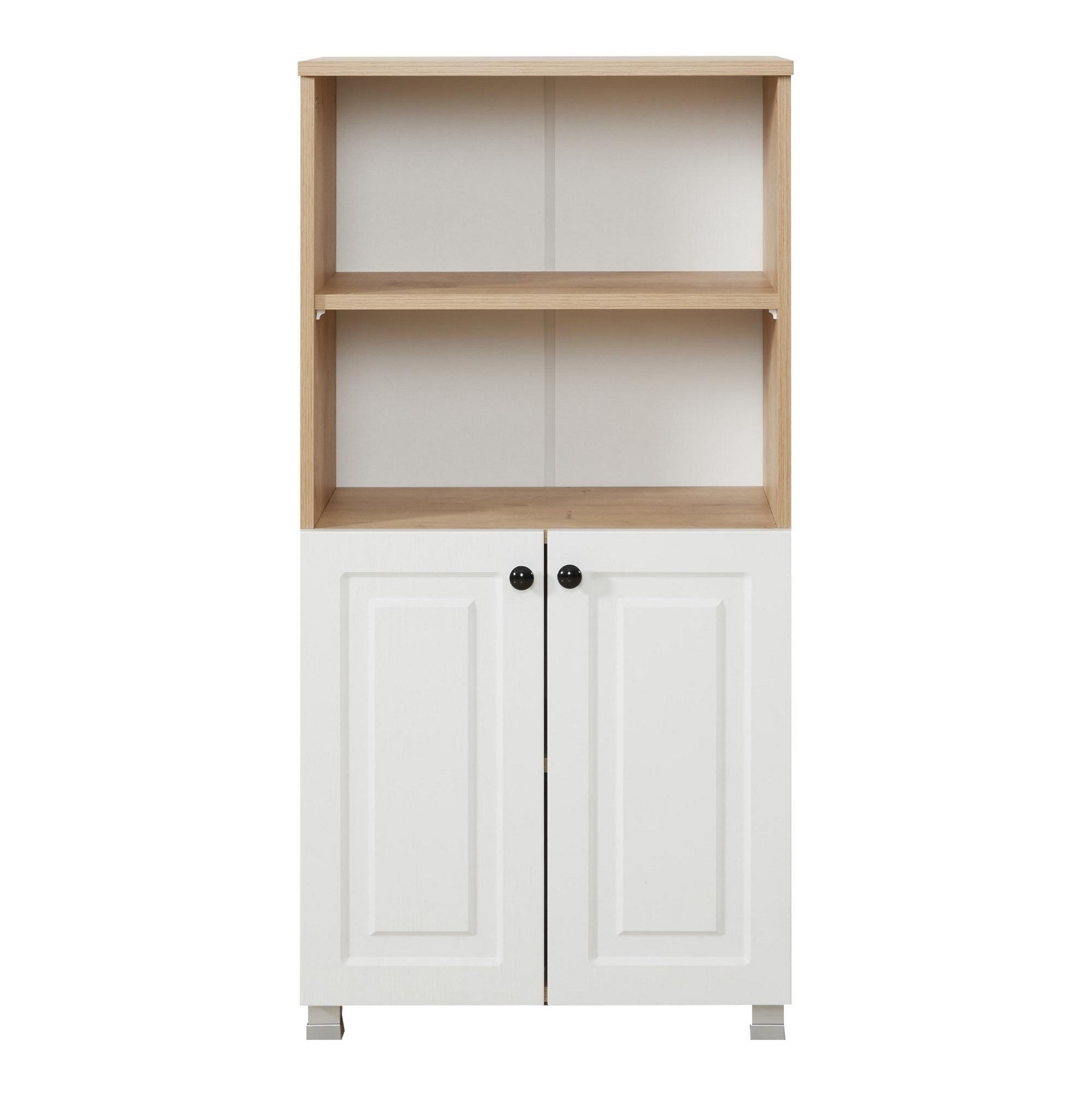 Armário multiuso – 60cm x 120cm x 37cm – Carvalho Safira e Nogueira – Painéis de partículas revestidos a melamina