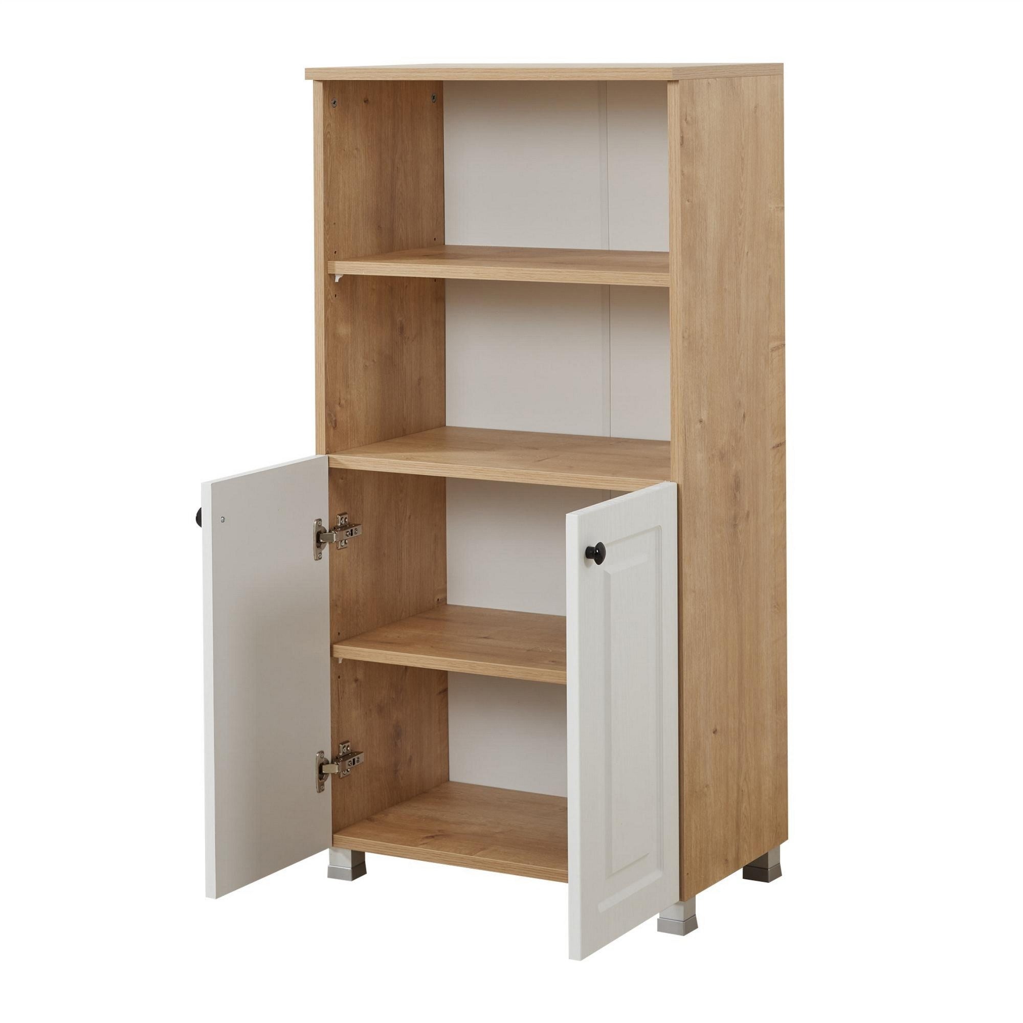 Armário multiuso – 60cm x 120cm x 37cm – Carvalho Safira e Nogueira – Painéis de partículas revestidos a melamina