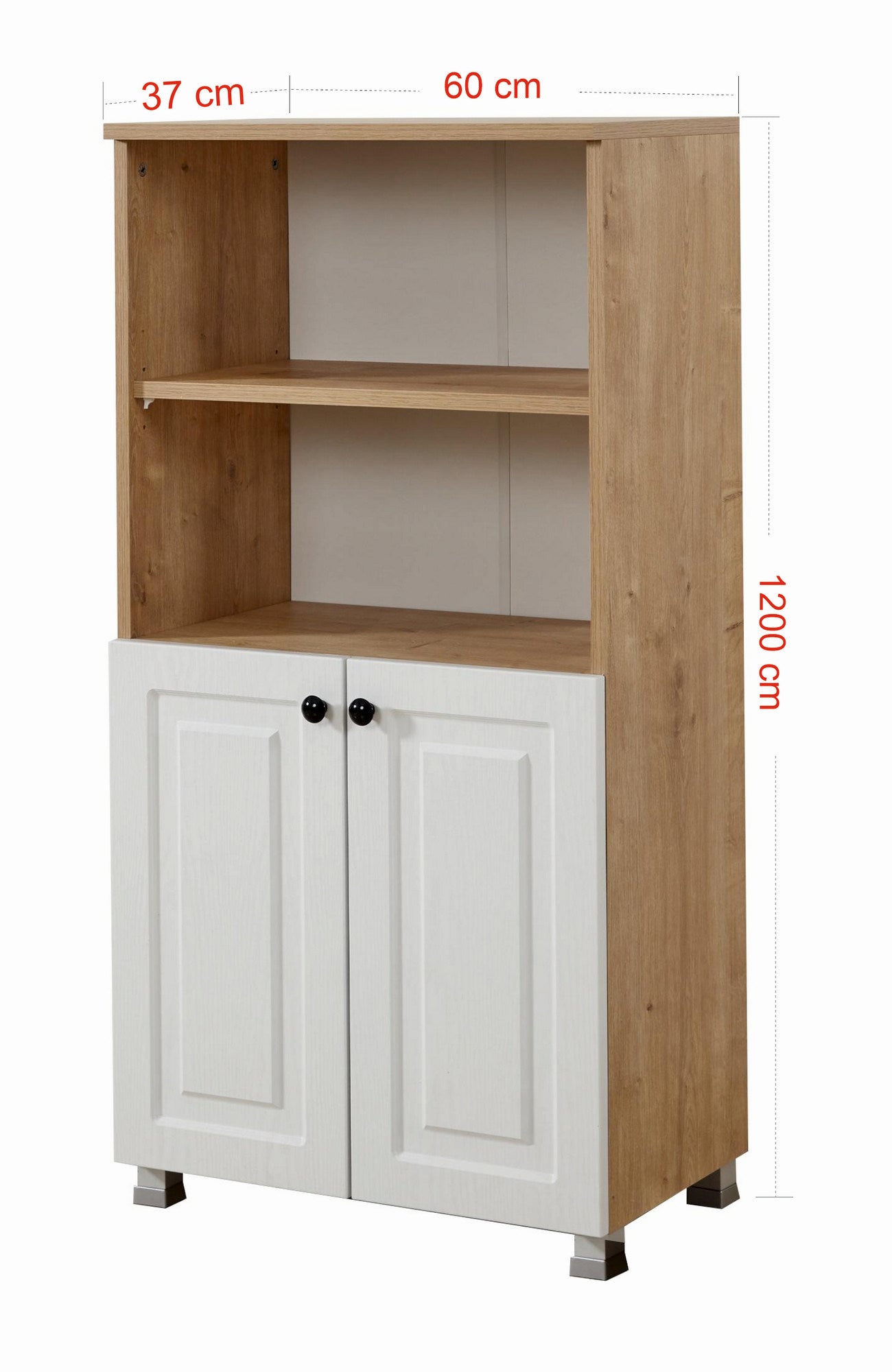 Armário multiuso – 60cm x 120cm x 37cm – Carvalho Safira e Nogueira – Painéis de partículas revestidos a melamina