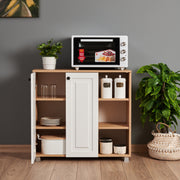 Armário multiusos – 90 cm x 85 cm x 37 cm – Carvalho Safira e Nogueira – Painel de partículas