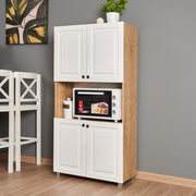 Armário multiuso – 80 cm x 160 cm x 39 cm – Carvalho Safira e Nogueira – MDF e Partículas