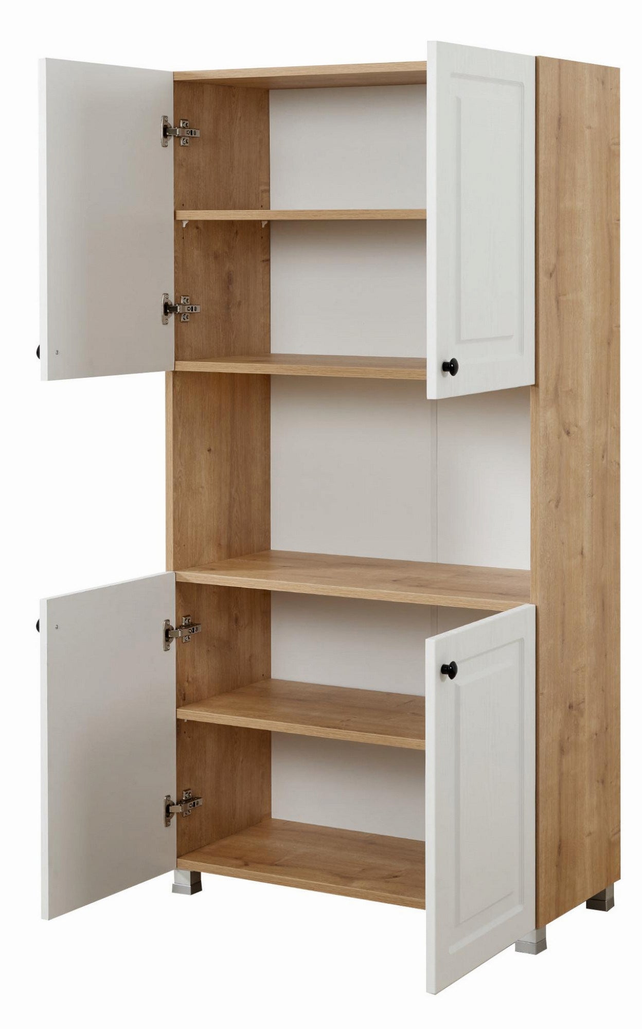 Armário multiuso – 80 cm x 160 cm x 39 cm – Carvalho Safira e Nogueira – MDF e Partículas