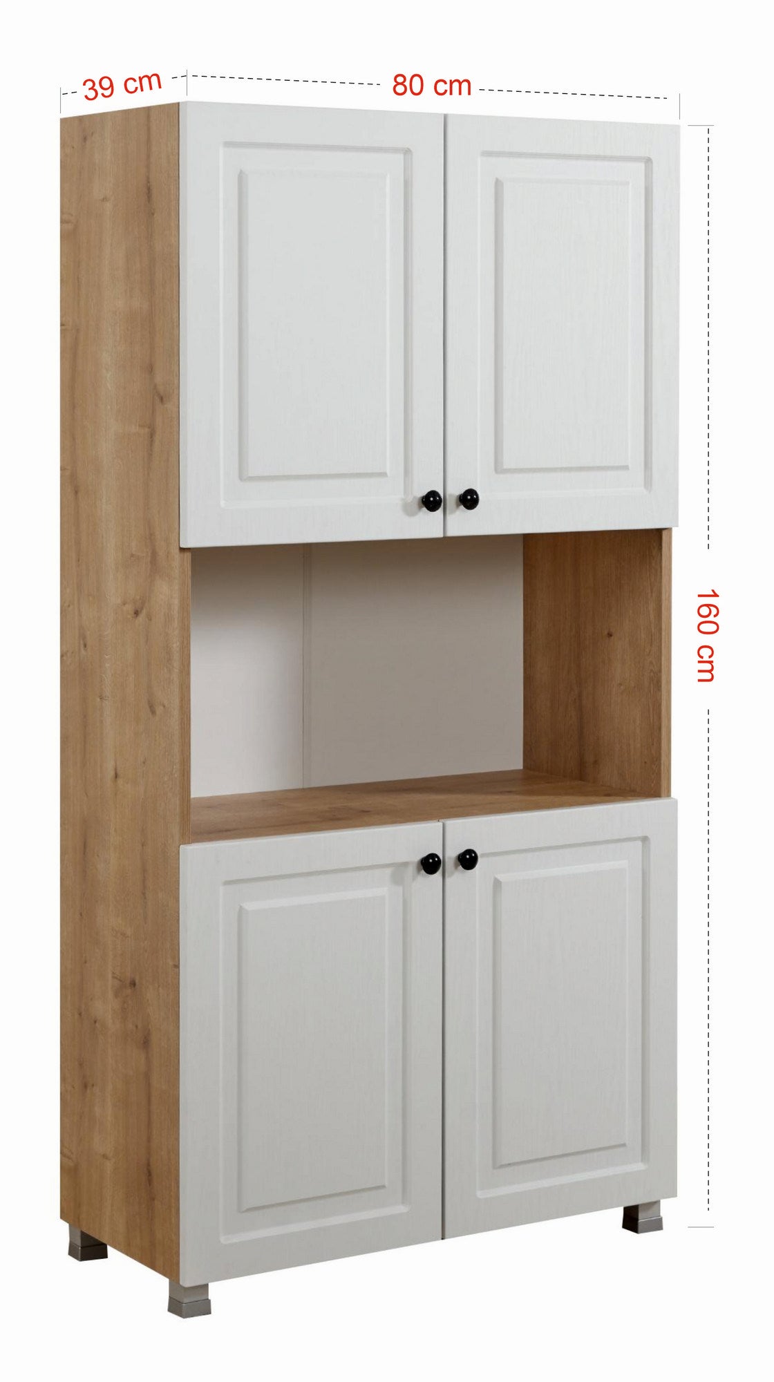 Armário multiuso – 80 cm x 160 cm x 39 cm – Carvalho Safira e Nogueira – MDF e Partículas