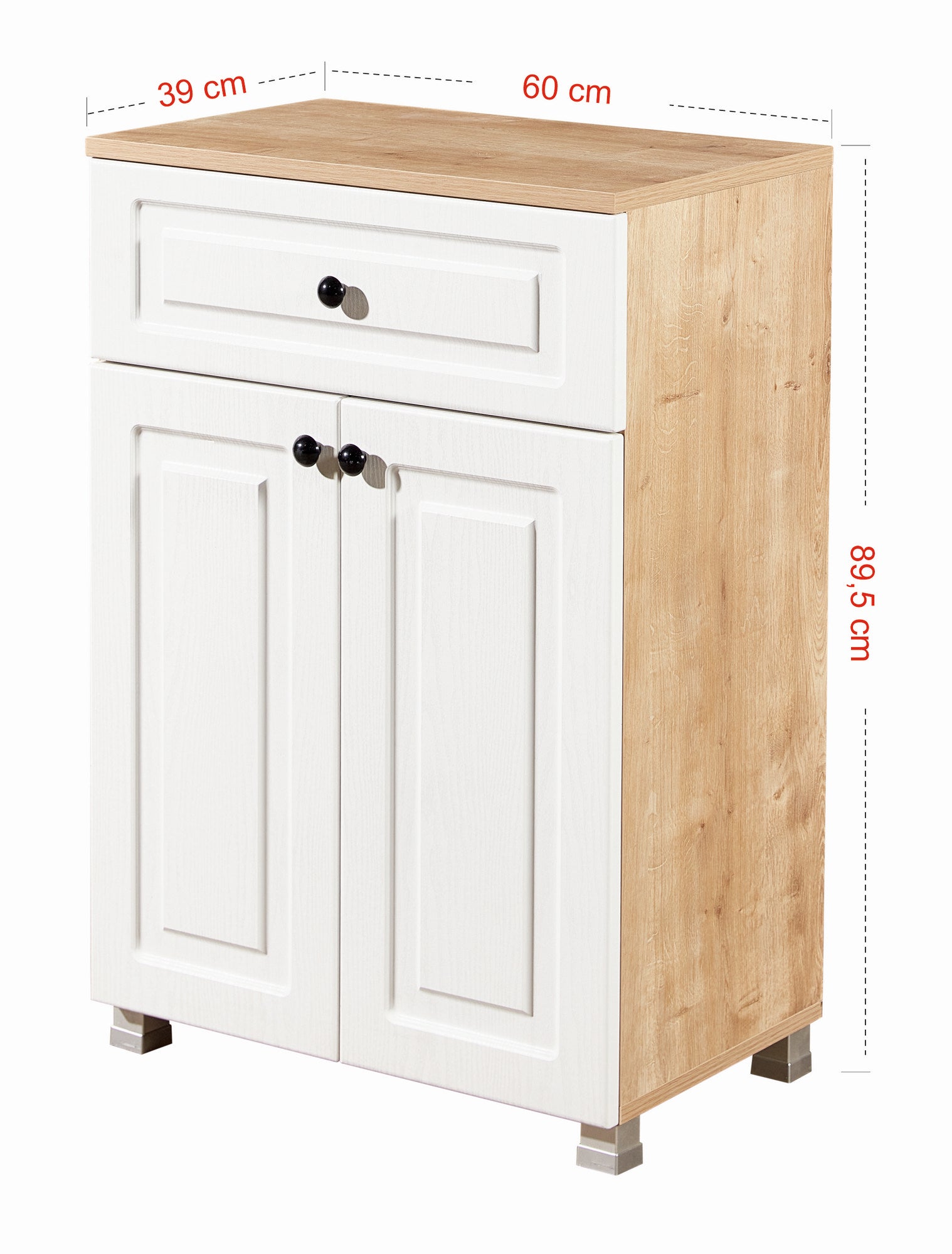 Armário multiusos – 60 cm x 89.5 cm x 39 cm – Carvalho Safira e Nogueira – Painéis de partículas revestidos a melamina