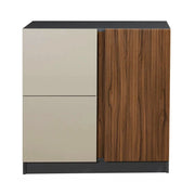 Armário multiusos – 90 cm x 90 cm x 47 cm – Antracite/Nogueira – Aglomerado revestido a melamina