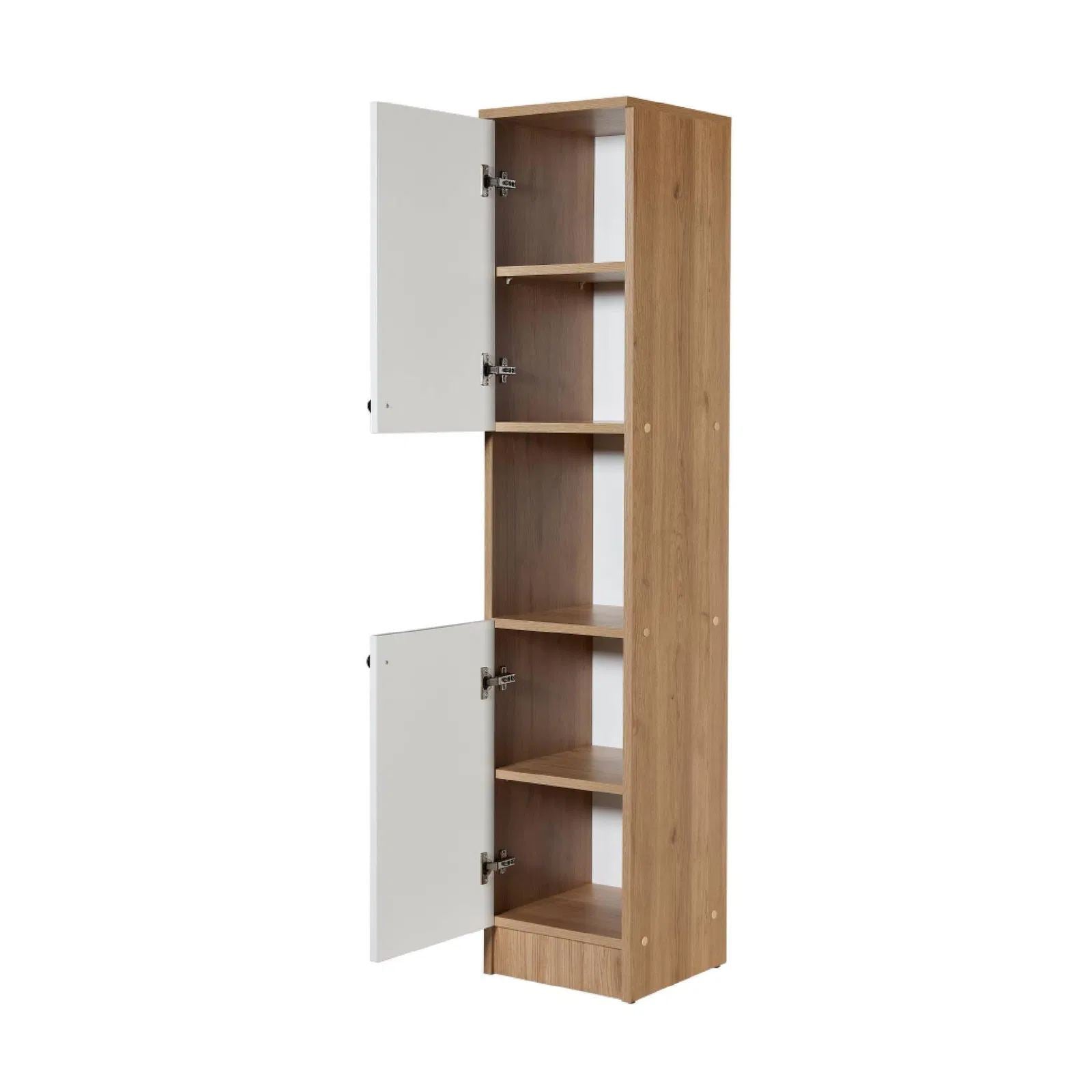 Armário Multiusos – 35.2cm x 171.8cm x 37.8cm – Carvalho e Branco – Aglomerado revestido a melamina