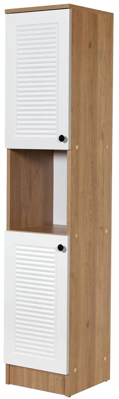 Armário Multiusos – 35.2cm x 171.8cm x 37.8cm – Carvalho e Branco – Aglomerado revestido a melamina