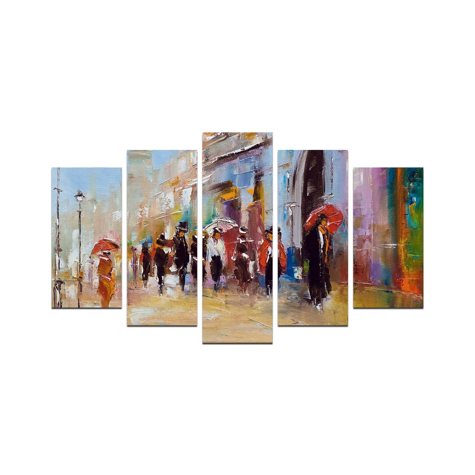 Pinturas Decorativas Elegantes em MDF (5 Peças), 100% MDF, 3 mm de Espessura | Tamanhos: 20x60 cm, 20x50 cm, 20x40 cm | Tamanho Total: 110x60 cm | Perfeito para Decoração de Casa