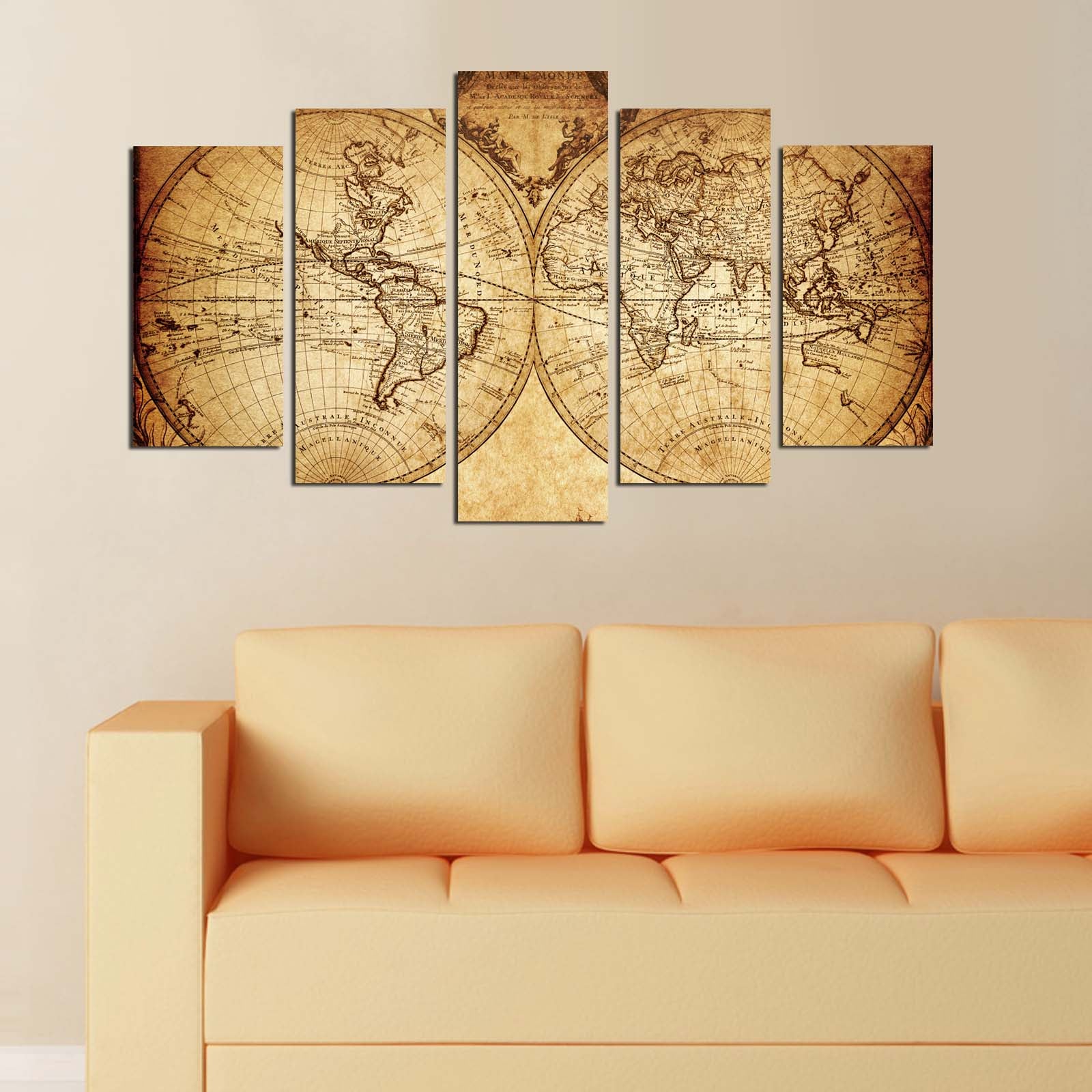 Pinturas Decorativas Elegantes em MDF (5 Peças), 100% MDF, 3 mm de Espessura | Tamanhos: 20x60 cm, 20x50 cm, 20x40 cm | Tamanho Total: 110x60 cm | Perfeito para Decoração de Casa