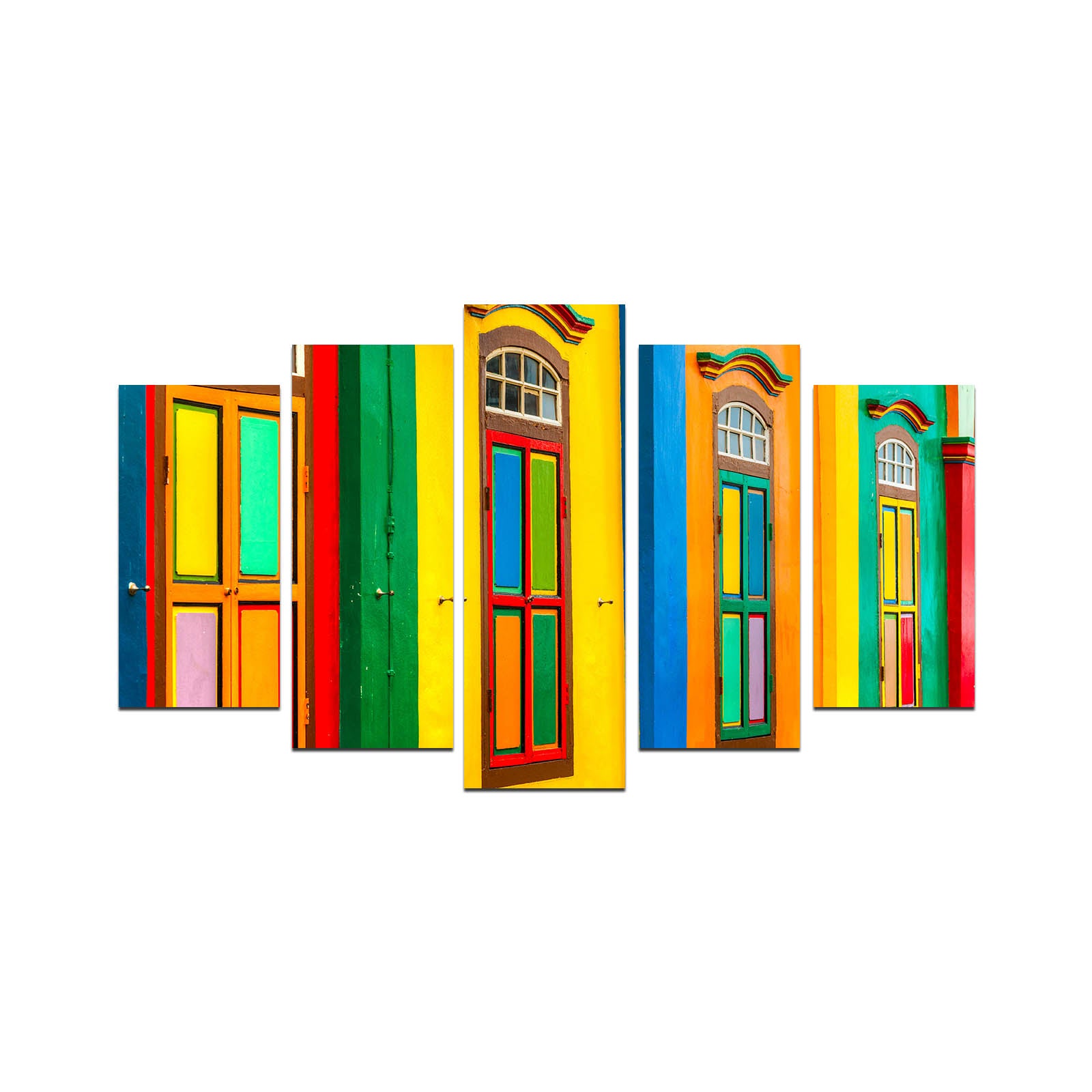 Pinturas Decorativas Elegantes em MDF (5 Peças), 100% MDF, 3 mm de Espessura | Tamanhos: 20x60 cm, 20x50 cm, 20x40 cm | Tamanho Total: 110x60 cm | Perfeito para Decoração de Casa