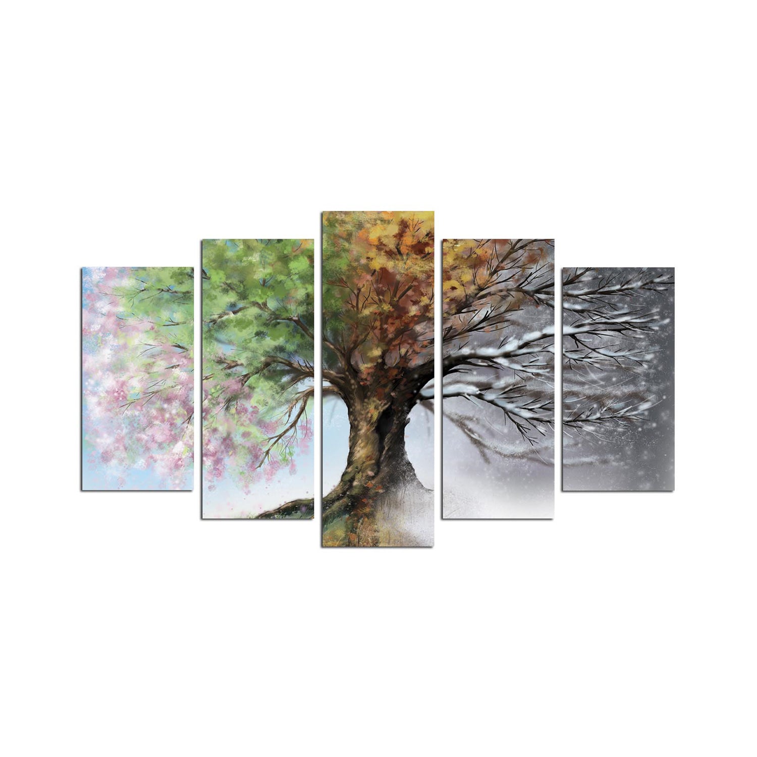 Pinturas Decorativas Elegantes em MDF (5 Peças), 100% MDF, 3 mm de Espessura | Tamanhos: 20x60 cm, 20x50 cm, 20x40 cm | Tamanho Total: 110x60 cm | Perfeito para Decoração de Casa