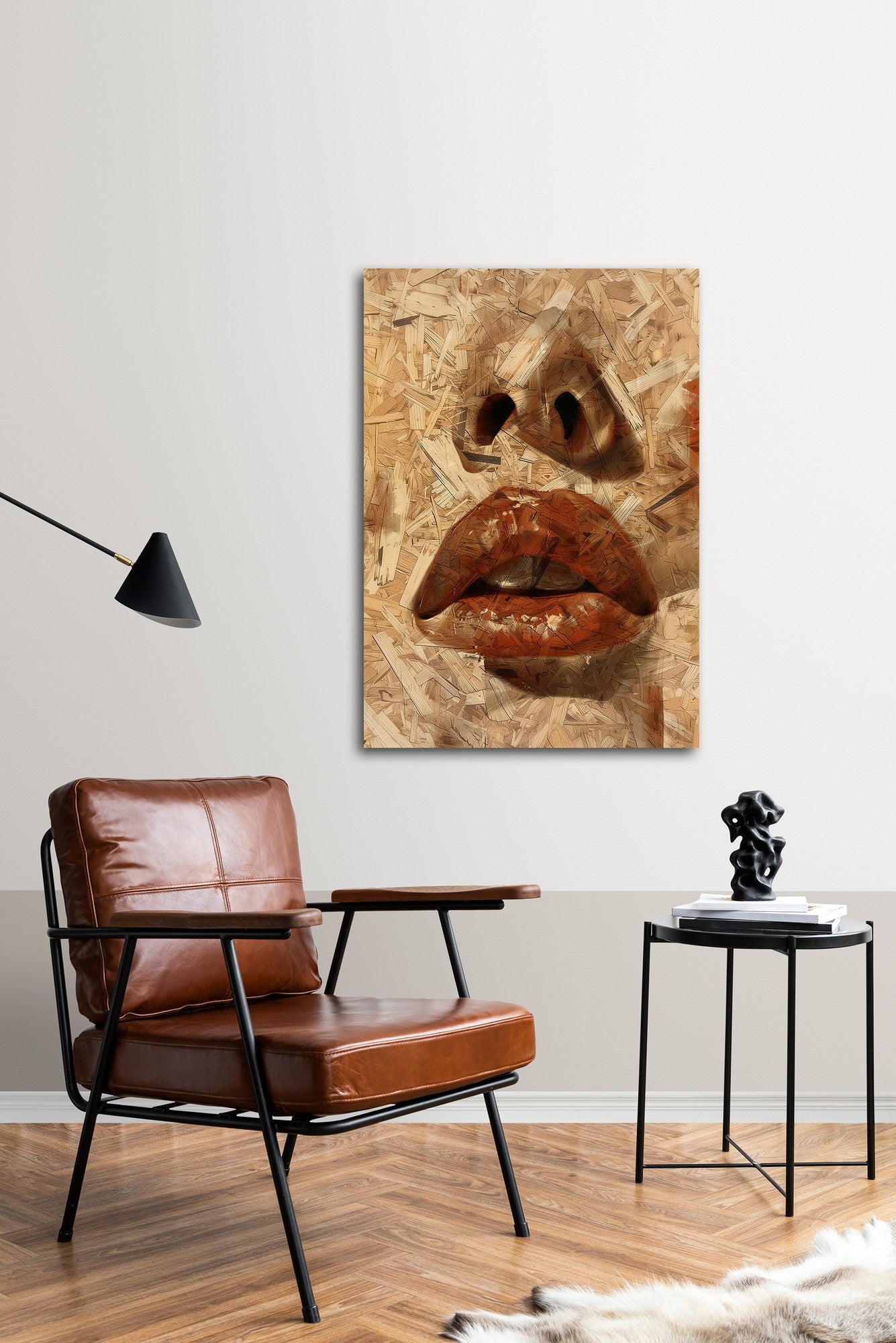 Quadro Decorativo Moldurado em MDF Huhu315 50x70 cm, Multicolor, Impressão UV 100%