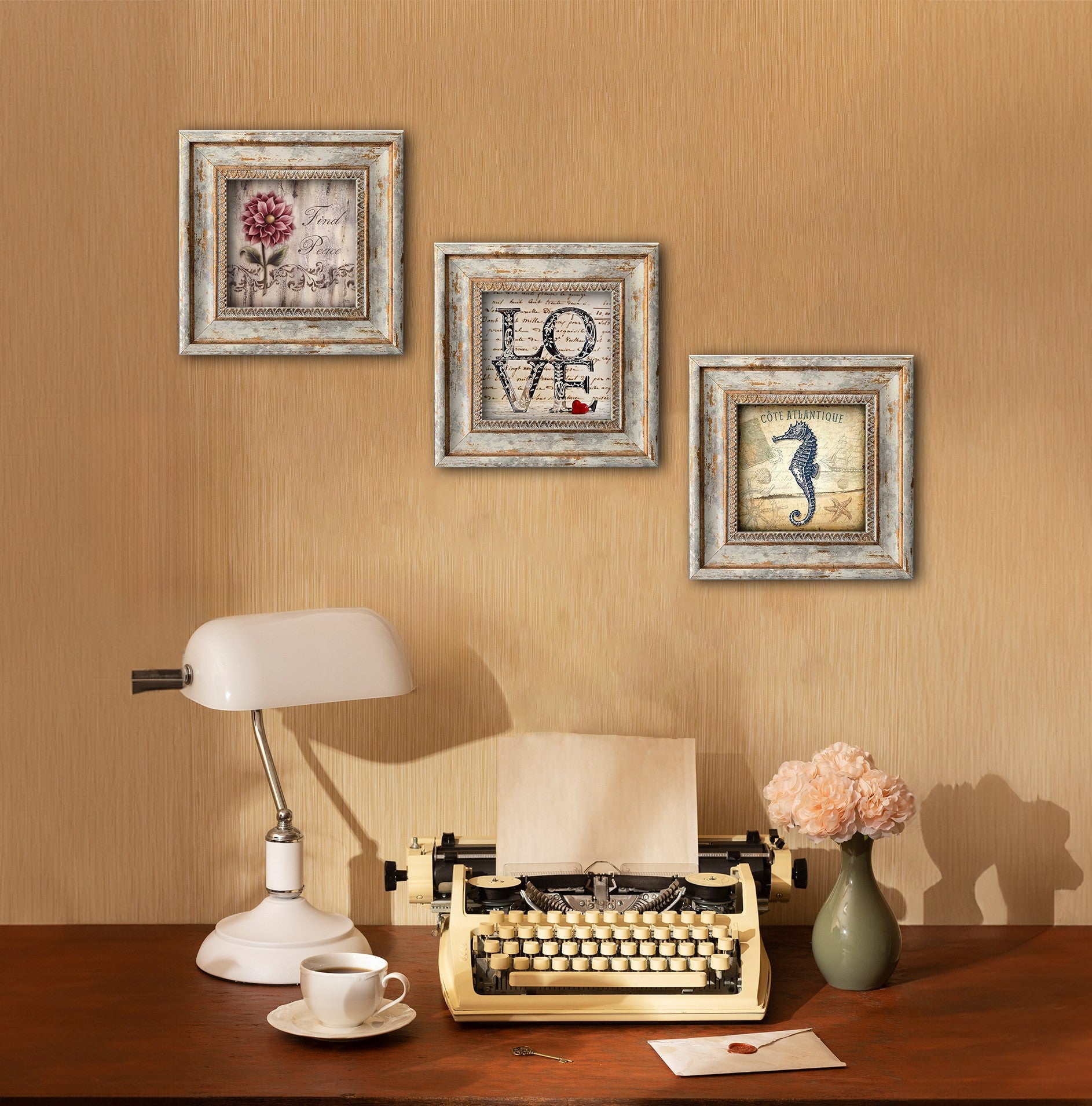 Tríptico Decorativo em MDF com Moldura 30x30 cm (3 Peças) – Multicolor | Huhu320