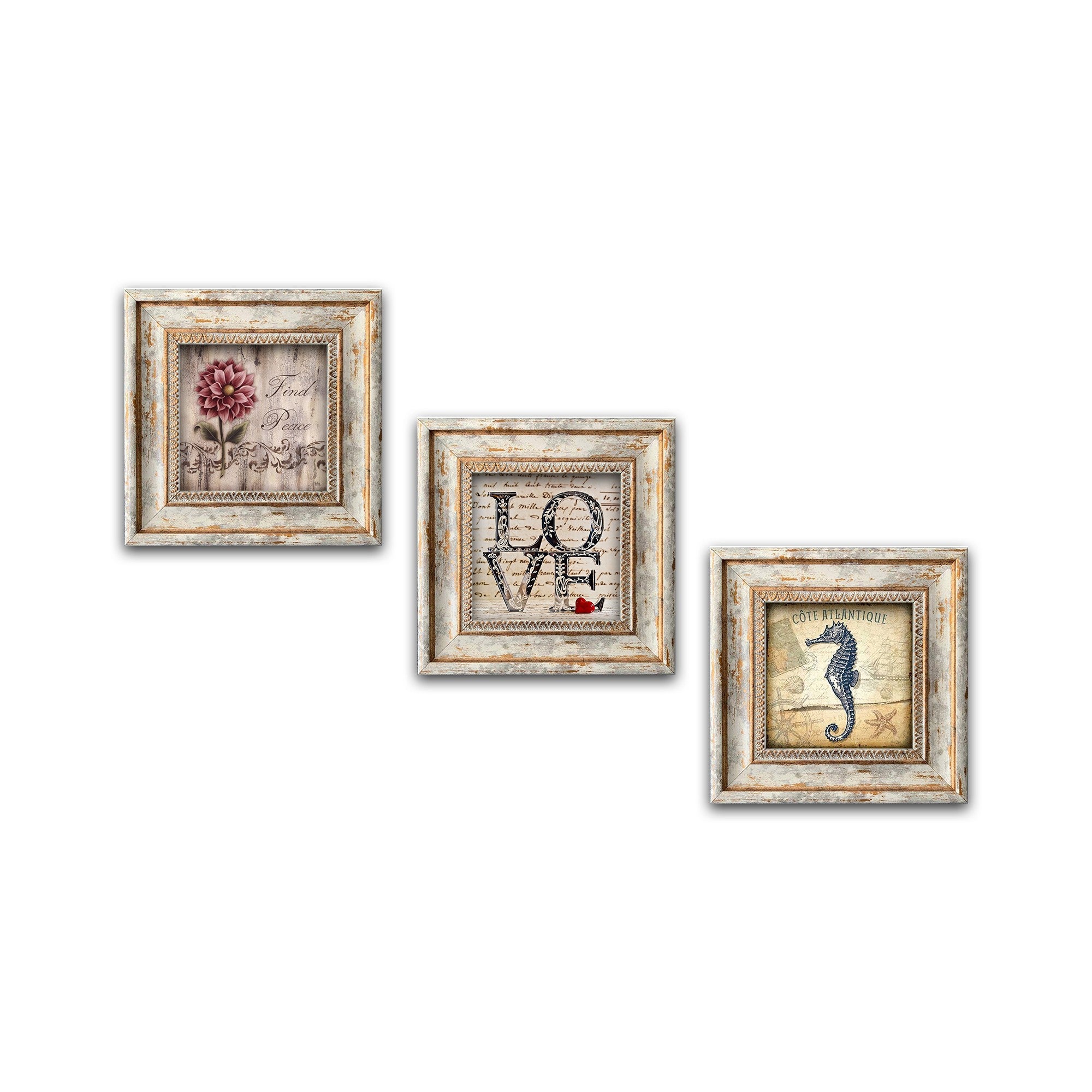 Tríptico Decorativo em MDF com Moldura 30x30 cm (3 Peças) – Multicolor | Huhu320