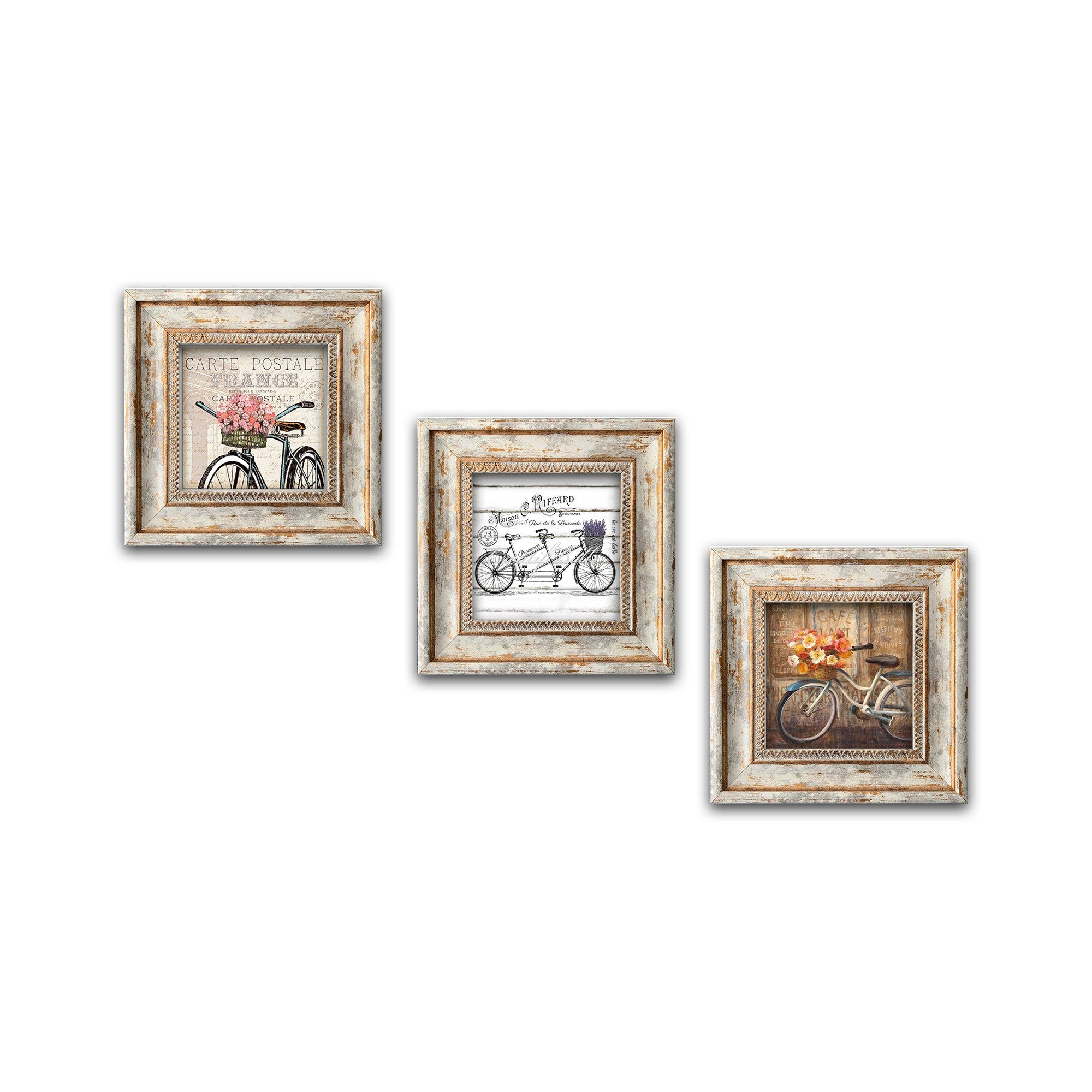 Tríptico Decorativo em MDF com Moldura 30x30 cm (3 Peças) – Huhu321, Multicolor