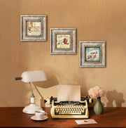 Conjunto de Quadros Decorativos em MDF com Moldura Huhu322, 30 x 30 cm, Multicolor (3 Peças)