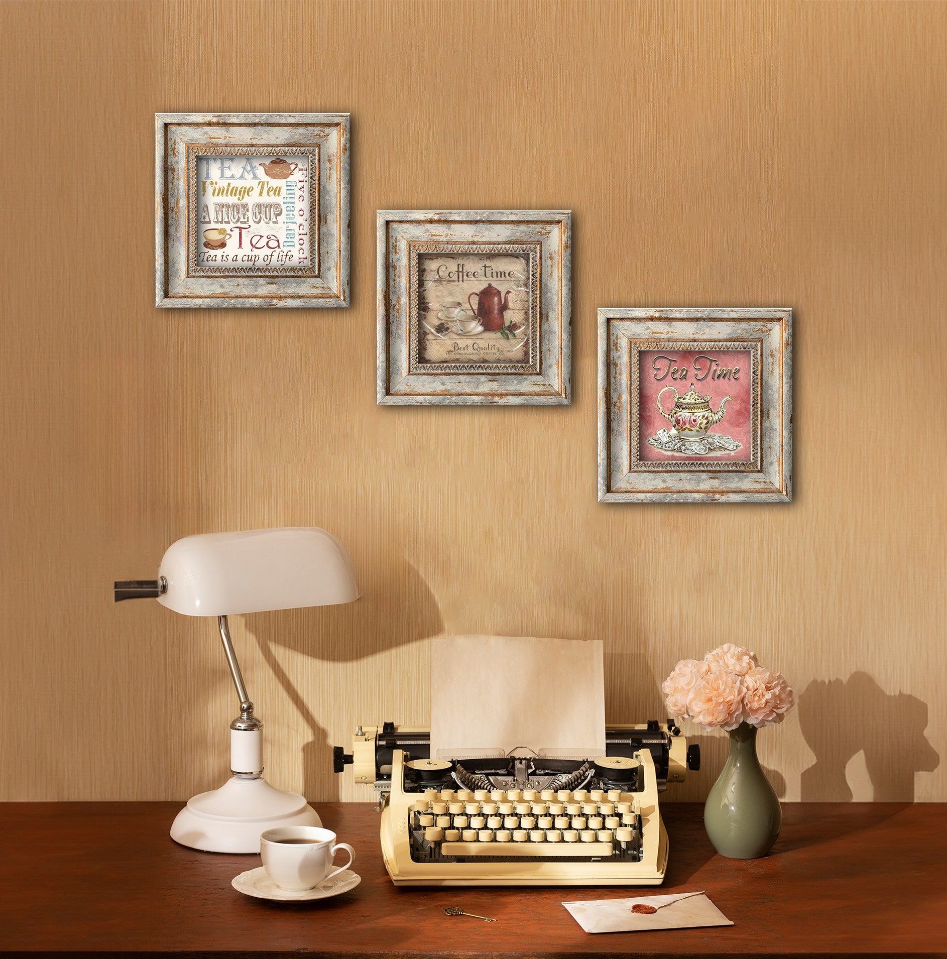 Huhu323 – Conjunto de Quadros Decorativos em MDF com Moldura, Multicor, 20 x 20 cm (3 Peças)