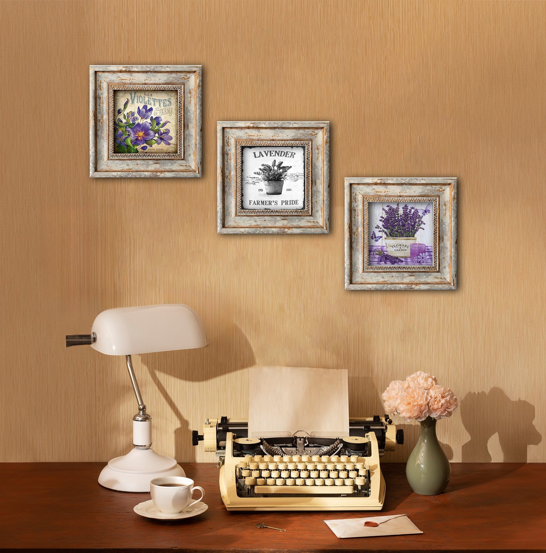 Conjunto de Quadros Decorativos com Moldura em MDF 100% (3 mm), 20 x 20 cm, Multicolor (3 Peças) – Huhu324