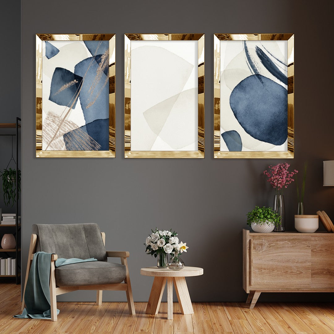 Conjunto de Quadros Decorativos MDF e Plexiglass, 3 Peças 30x40 cm, Multicolorido – Huhu396 (233DWC1306)