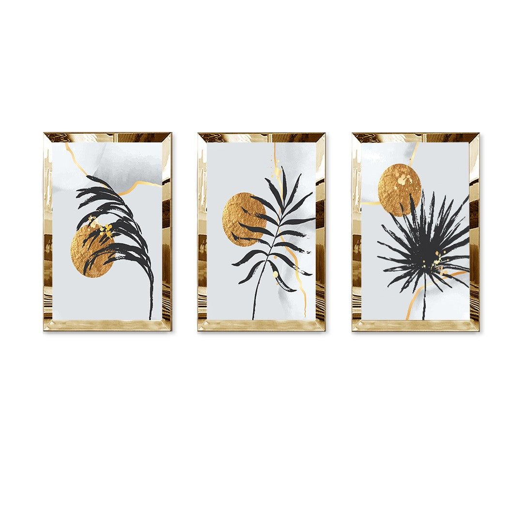 Tríptico Decorativo Huhu391 40x60 cm (3 Peças) Multicolor em MDF e Plexiglass