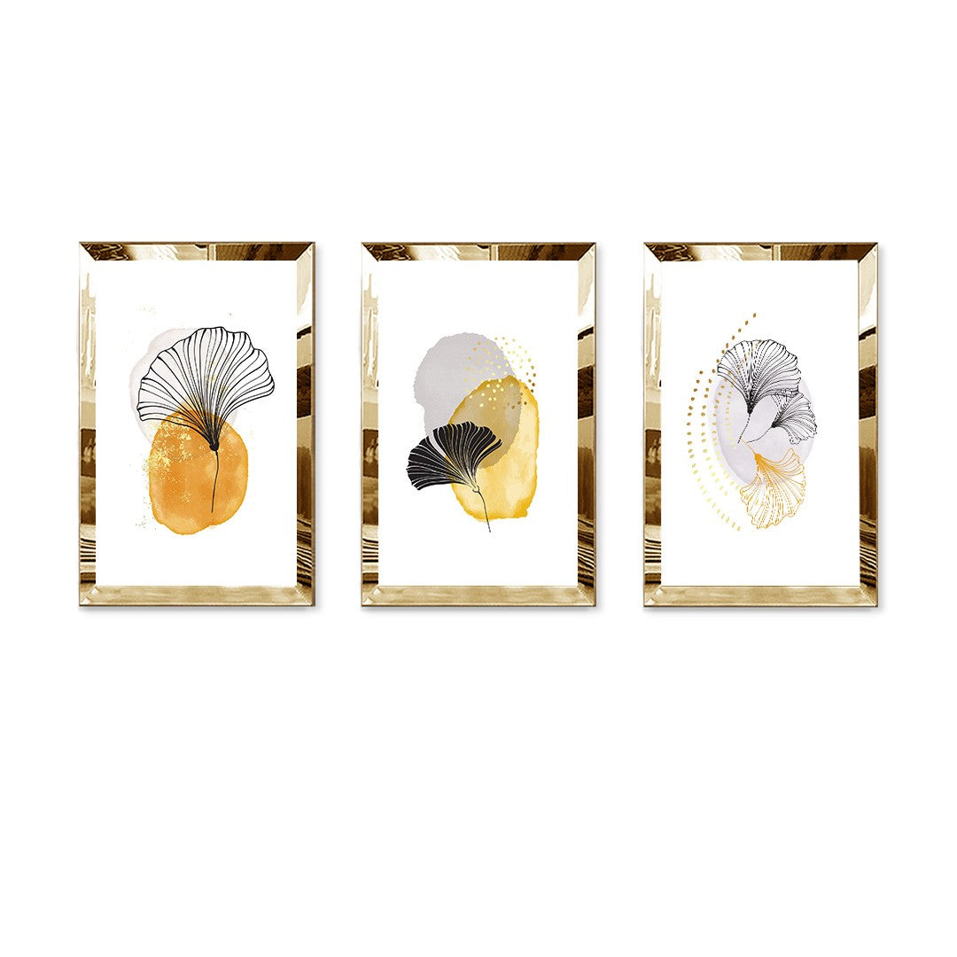 Conjunto 3 Quadros Huhu395 40x60 cm — MDF 3 mm e Moldura em Plexiglass — Multicolor