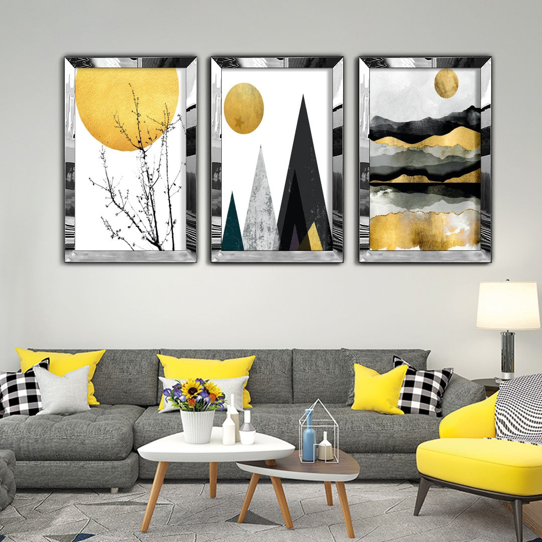 Quadro Decorativo 3 Peças Huhu401 (40 x 60 cm) – MDF 3 mm e Plexiglass – Multicor