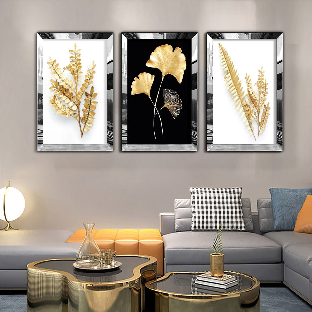 Huhu402 Quadro Decorativo 3 Peças (40 x 60 cm) em MDF e Plexiglass, Multicor