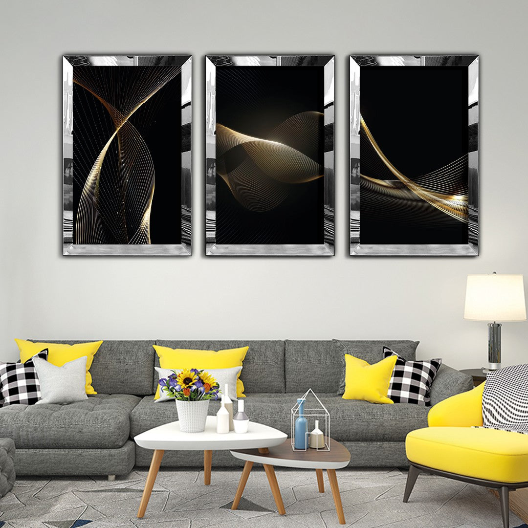 Conjunto de Quadros Decorativos 3 Peças Huhu405 40 x 60 cm – MDF 3 mm e Moldura em Plexiglass – Multicolor