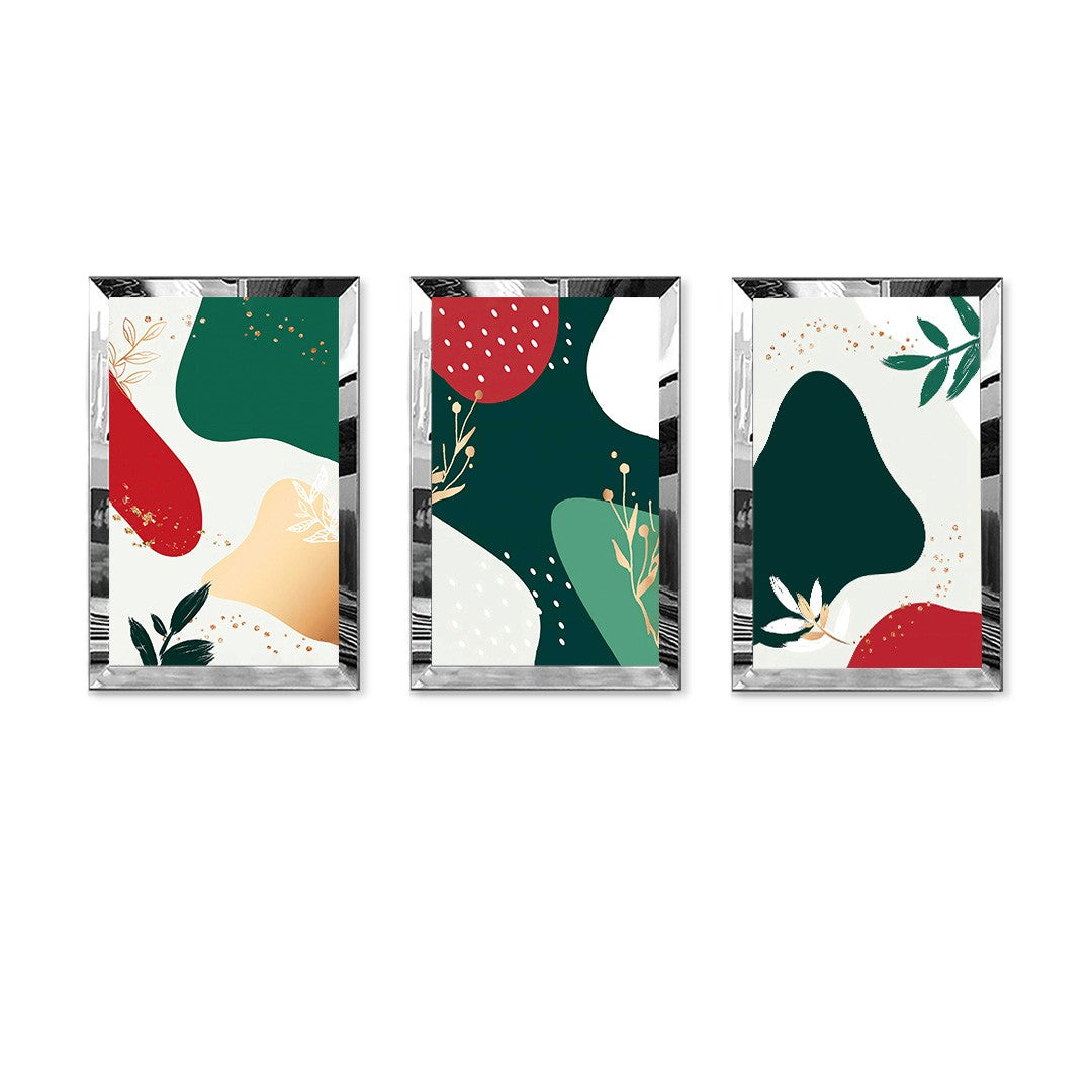 Tríptico Decorativo Huhu406 – Multicolor, MDF 3 mm e Plexiglass, 40 x 60 cm (3 Peças)