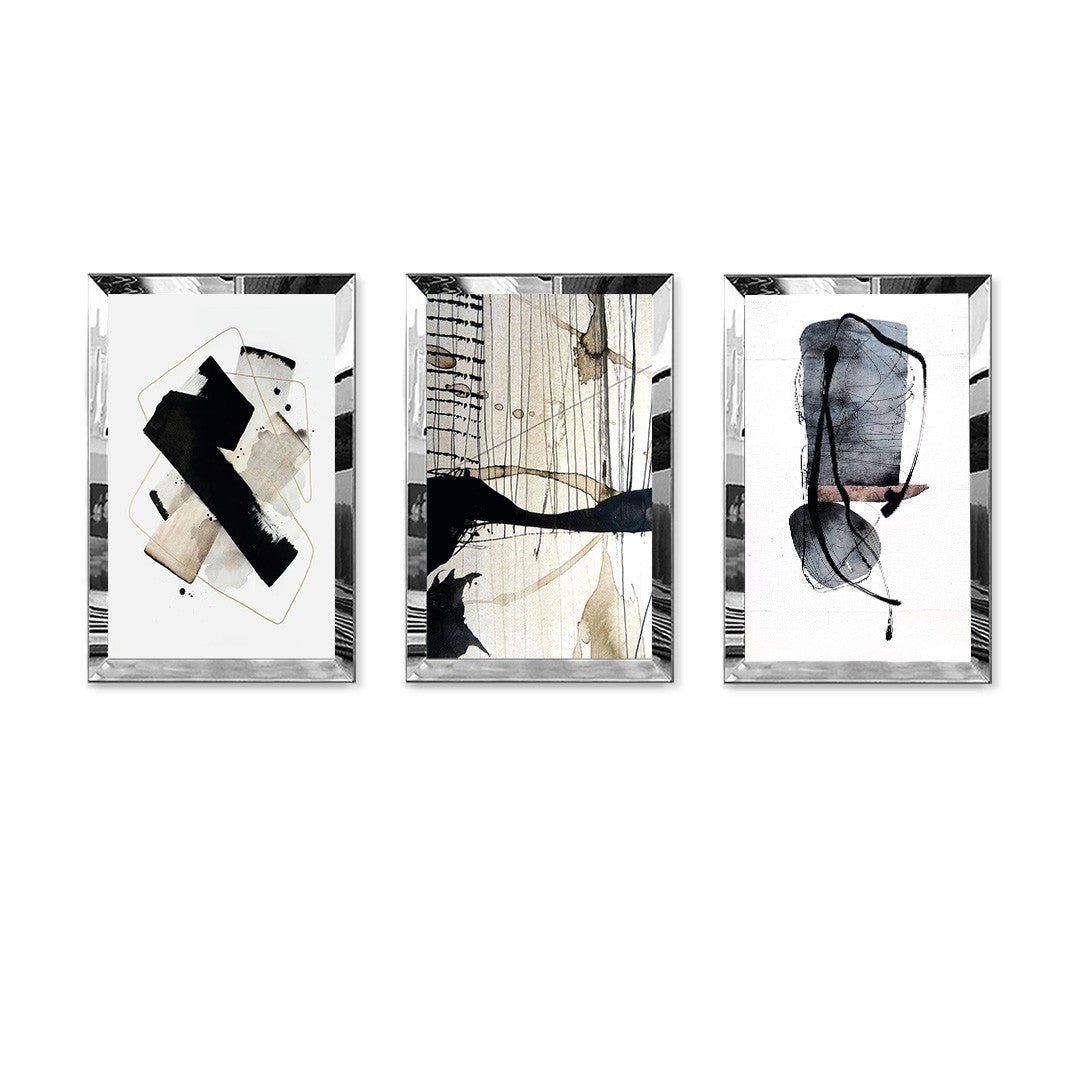 Conjunto de Quadros Decorativos 3 Peças MDF & Plexiglass 40x60 cm – Multicolor | Huhu408 (233DWC1338)