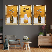 Huhu392 Quadro Decorativo Multicolor em MDF e Plexiglass, 50 x 70 cm (Conjunto de 3)