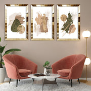 Quadro Decorativo Tríptico Huhu394 50x70 cm – Multicolor em MDF (3 mm) com Moldura em Plexiglass – Conjunto 3 Peças