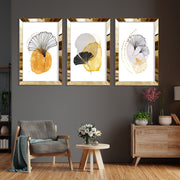 Tríptico Decorativo Huhu395 50 x 70 cm (3 Peças) – Multicolor, MDF 3 mm com Moldura em Plexiglass