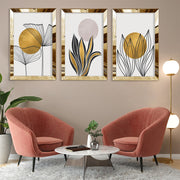 Quadro Decorativo 3 Peças Huhu400 50x70 cm – Multicolor em MDF e Plexiglass