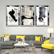 Quadro Decorativo Tripartido Huhu408, Multicolor, 50 x 70 cm (3 Peças) em MDF e Plexiglass