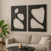 Conjunto de Quadros Decorativos em MDF 40 x 60 cm (2 Peças) – Preto, 18 mm – Hhloyma00003