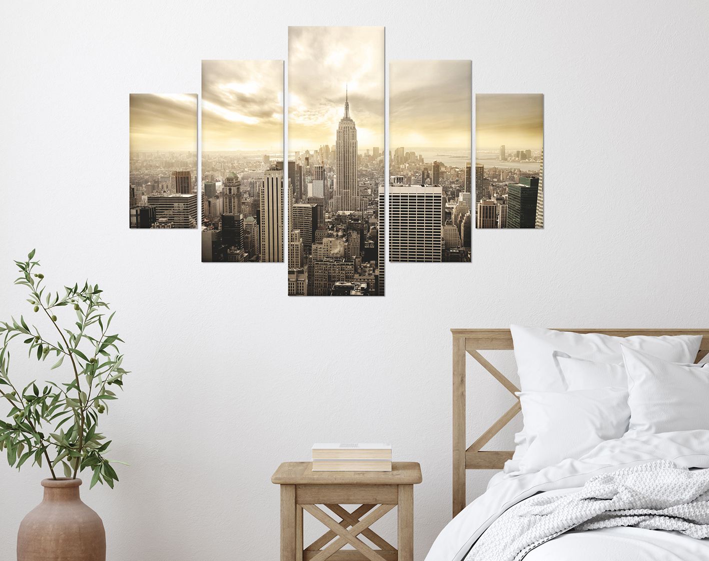 Pinturas Decorativas Elegantes em MDF (5 Peças), 100% MDF, 3 mm de Espessura | Tamanhos: 56x20 cm, 42x17 cm, 28x14 cm | Perfeitas para Decoração de Casa e Arte de Parede