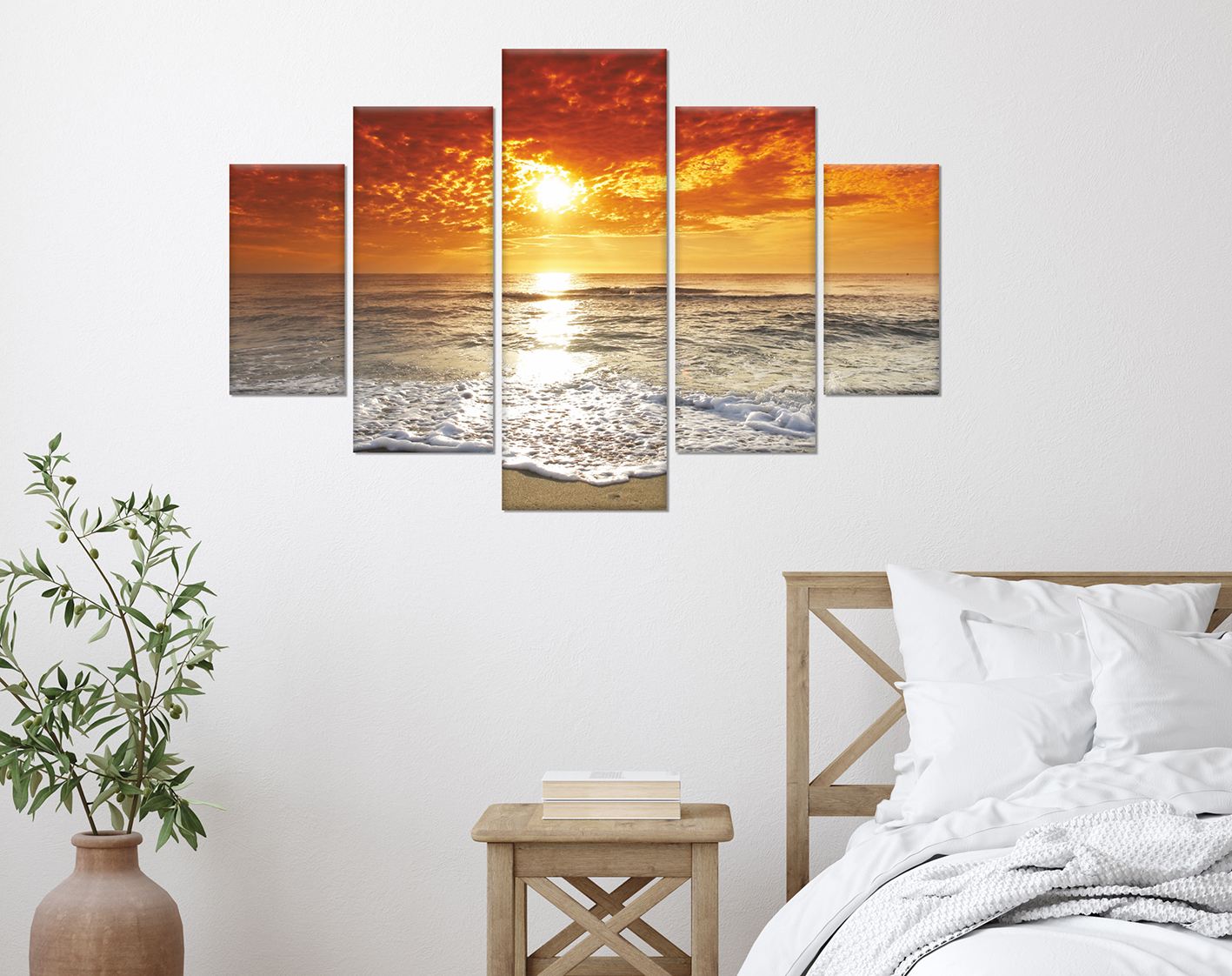 Pinturas Decorativas Elegantes em MDF (5 Peças), 100% MDF, 3 mm de Espessura | Tamanhos: 56x20 cm, 42x17 cm, 28x14 cm | Perfeitas para Decoração de Casa e Arte de Parede