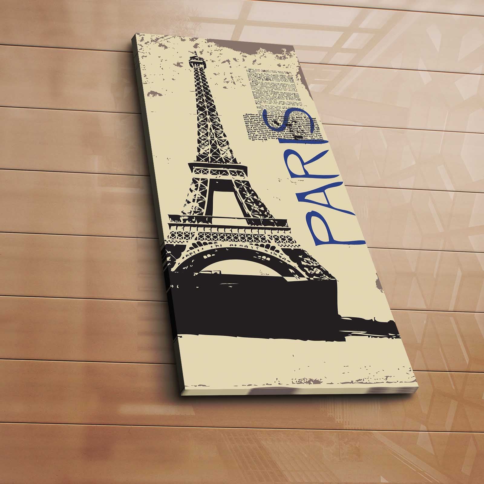 Tela Decorativa Multicolor Premium 30x70cm - Moldura Madeira