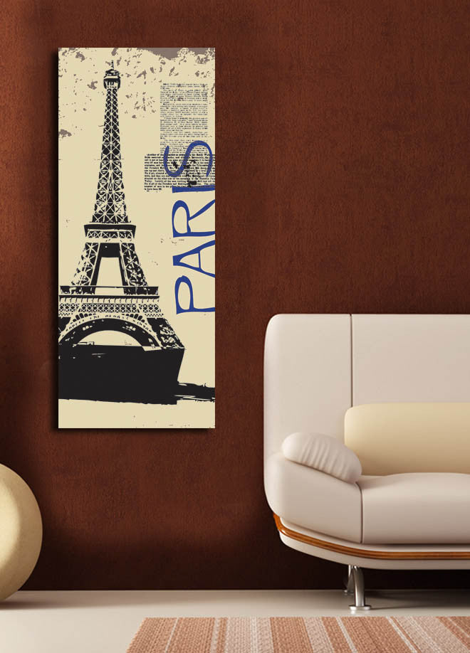 Tela Decorativa Multicolor Premium 30x70cm - Moldura Madeira