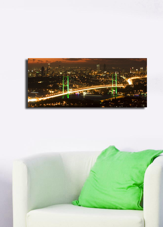 Quadro Decorativo Canvas Multicolor 30x70cm - Moldura Madeira