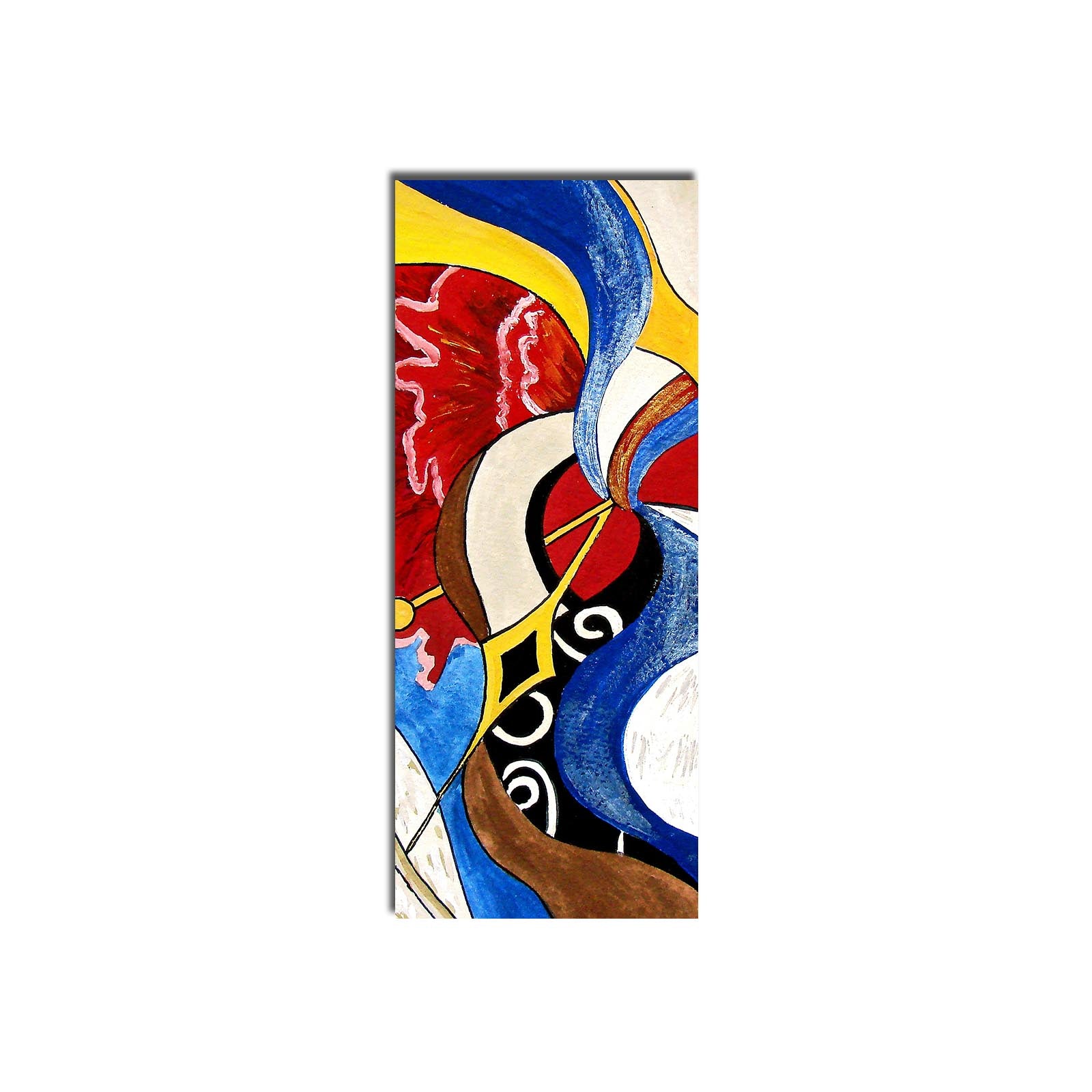 Tela Decorativa Multicolor 30x70cm - Moldura Madeira Premium